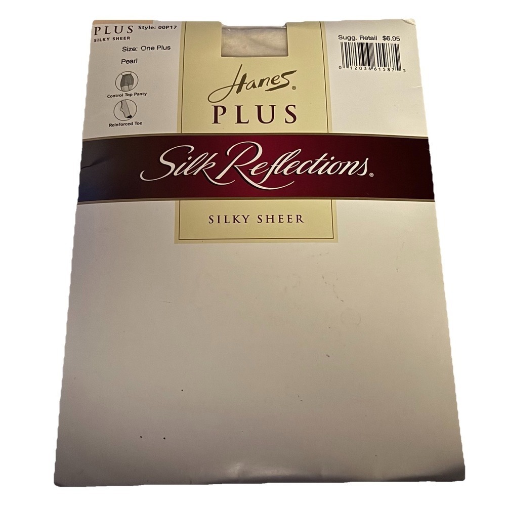 Hanes Plus Silk Reflections Silky‎ Sheer Panythose Control Top  Pearl 1 Plus